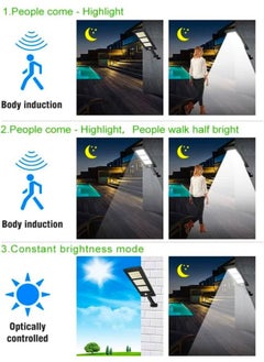 BLUE CORAL 3 Pcs Solar Street Light Outdoor Light, Wireless Waterproof and Lightning Protection Solar Flood Light,LED Flood Light, Suitable for Courtyards, Gardens, Streets, Basketball Courts  - Image 3