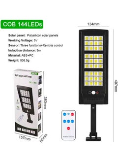 BLUE CORAL 3 Pcs Solar Street Light Outdoor Light, Wireless Waterproof and Lightning Protection Solar Flood Light,LED Flood Light, Suitable for Courtyards, Gardens, Streets, Basketball Courts  - Image 2