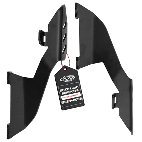 Addictive Desert Designs Ditch Light Brackets Compatible with Ford F250 F350 F450 Super Duty 20232026 Made in USA 18 Steel Hood Mount Light Brackets Driver Passenger Side Pair - Image 1