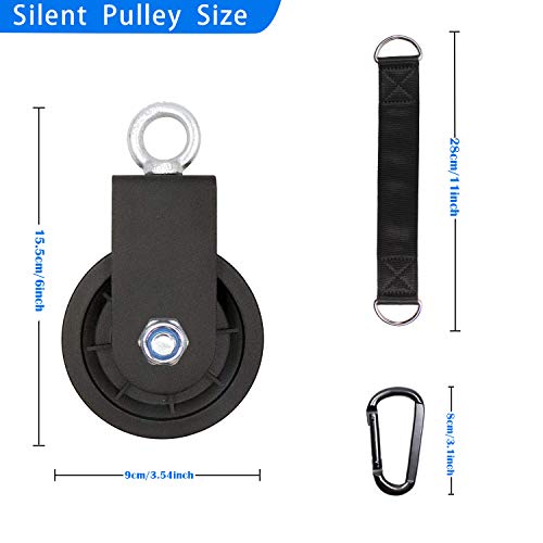 LFJ Cable Pulley with Swing Strap Carabiner Gym Pulley Wheel Set for LAT Pulley System DIY Pull Down Attachment,Ladder Lift,Home Gym Equipment (2) - Image 3