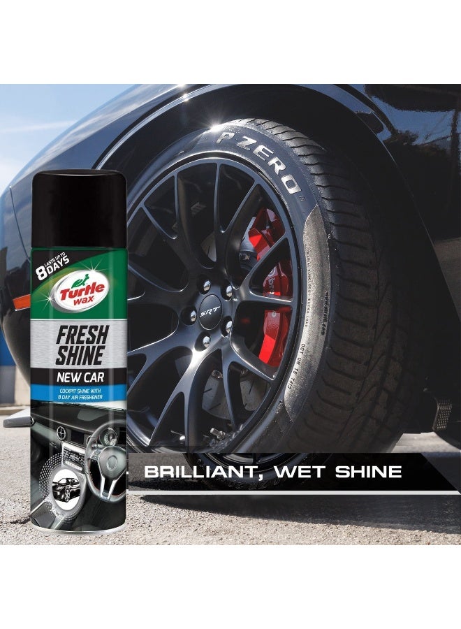 تيرتل واكس ملمع ومجدد مقصورة السيارة "Fresh Shine" من "Turtle Wax" (برائحة السيارة الجديدة) مع ميزة تعطير الجو لمدة 8 أيام - Image 5