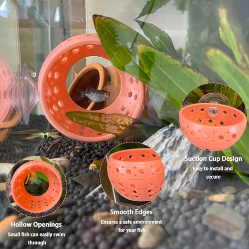 WEWAYKGJ Betta Fish Tunnel with Suction Cup - Aquarium Fish Hideout Shrimp Cave Guppy Fish Tunnel Tank Accessories Aquarium Decor for Small Fish Shrimp (Pink) - Image 2