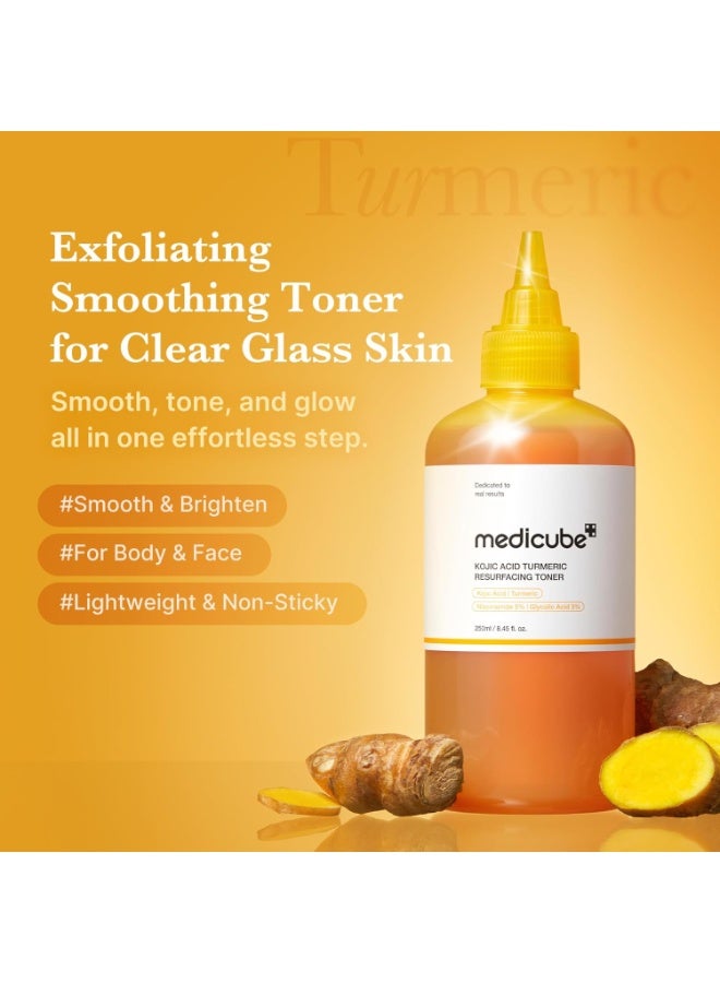 Medicube Kojic Acid Turmeric Smoothing Toner for Face & Body |250 ml - Image 2