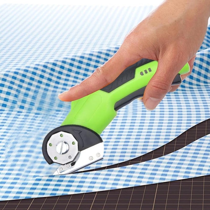 Rechargeable Lithium Battery Electric Scissors Green Portable Cutter For Carpets Fabrics Leather Craft - Image 3