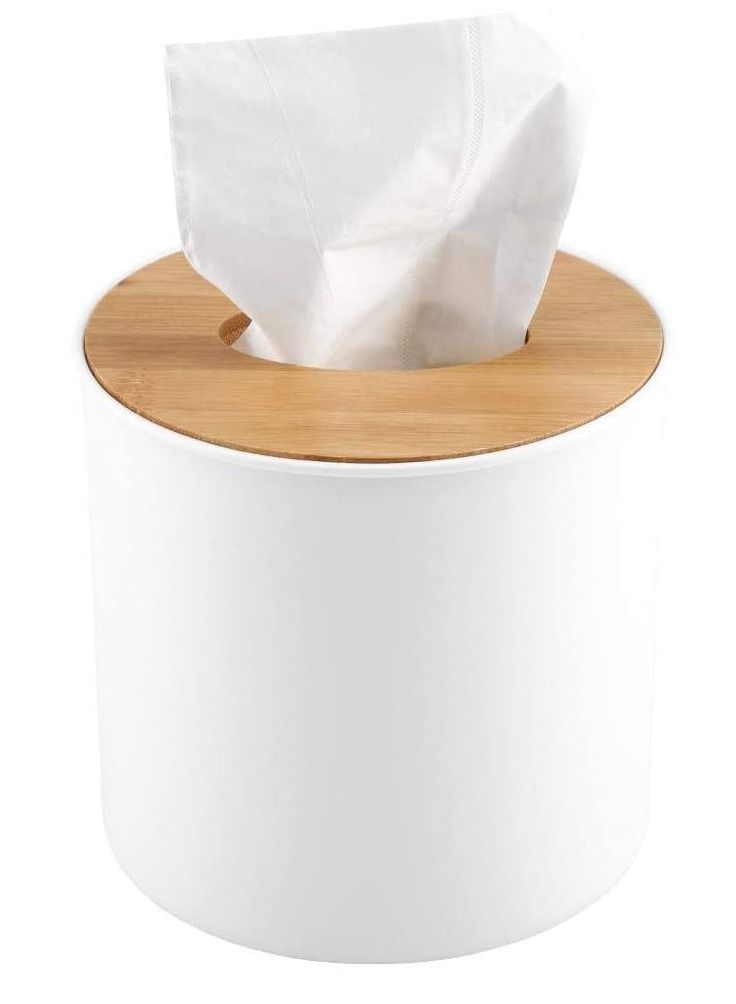 Y&D Napkin Case, Removable Bamboo, Wood Cover Plastic Tissue Box Holder Storage Organizer for Home Car Office  - Image 1