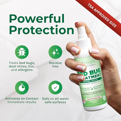 Hygea Natural Lice, Mite, and Bed Bug Natural Travel Spray- TSA Approved 3 oz Size Bottles, Child & Pet friendly, Stain & Odor Free, For Hotels, Suitcase, Backpack, Shoes, Bed Bug Spray (2 Pack) - Image 3