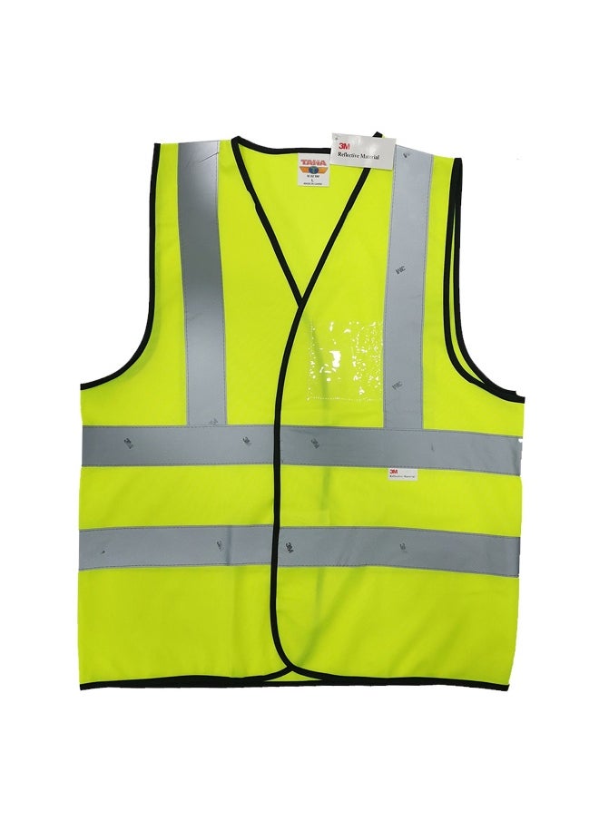 TAHA Safety Reflective Jacket Lightweight Safety Vest | Hi-Vis Safety Waistcoat for Running, Cycling, Jogging, Hiking | 4 Line Reflective Strips | Green | Size-2XL  - Image 1