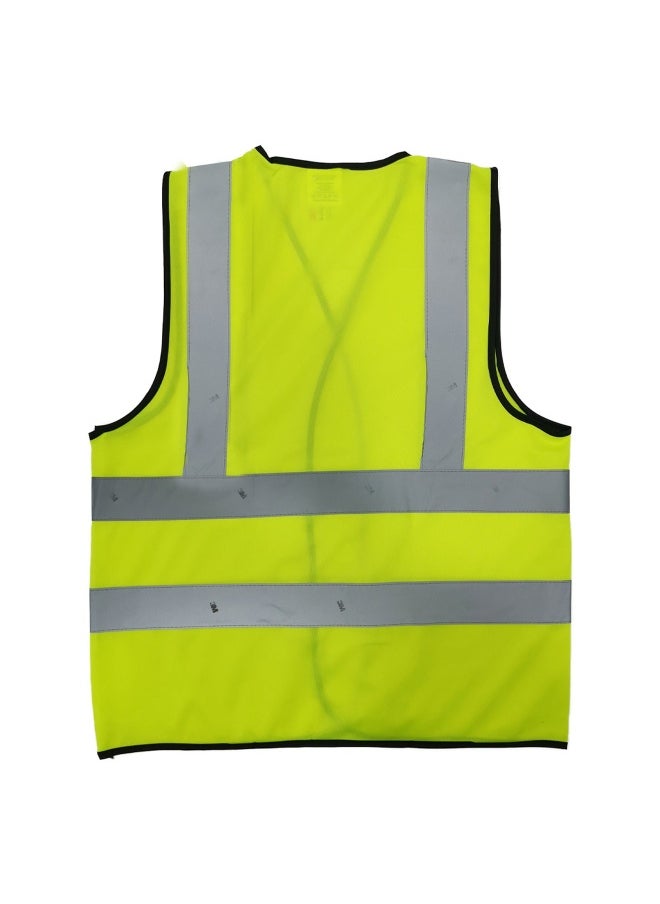 TAHA Safety Reflective Jacket Lightweight Safety Vest | Hi-Vis Safety Waistcoat for Running, Cycling, Jogging, Hiking | 4 Line Reflective Strips | Green | Size-2XL  - Image 2