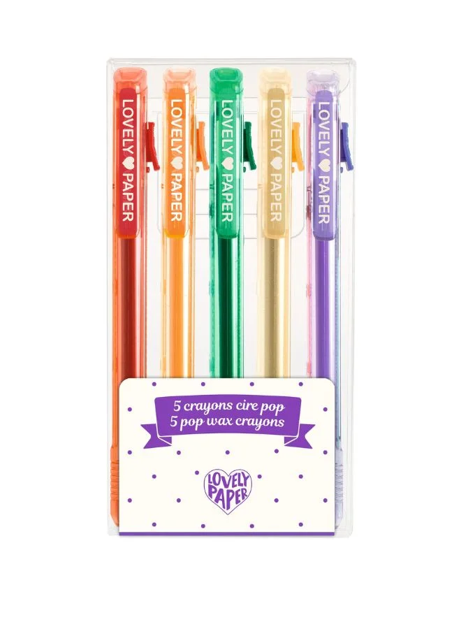 DJECO 5 Pop Wax Crayons
