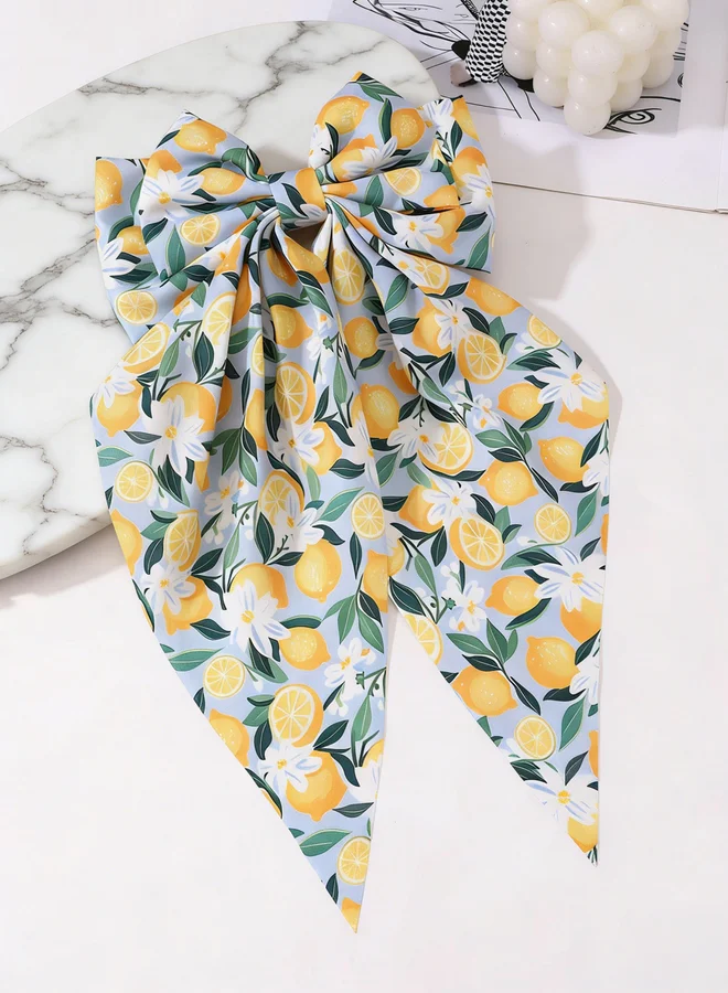 Take Two Yellow Lemon Bow Hair Clip