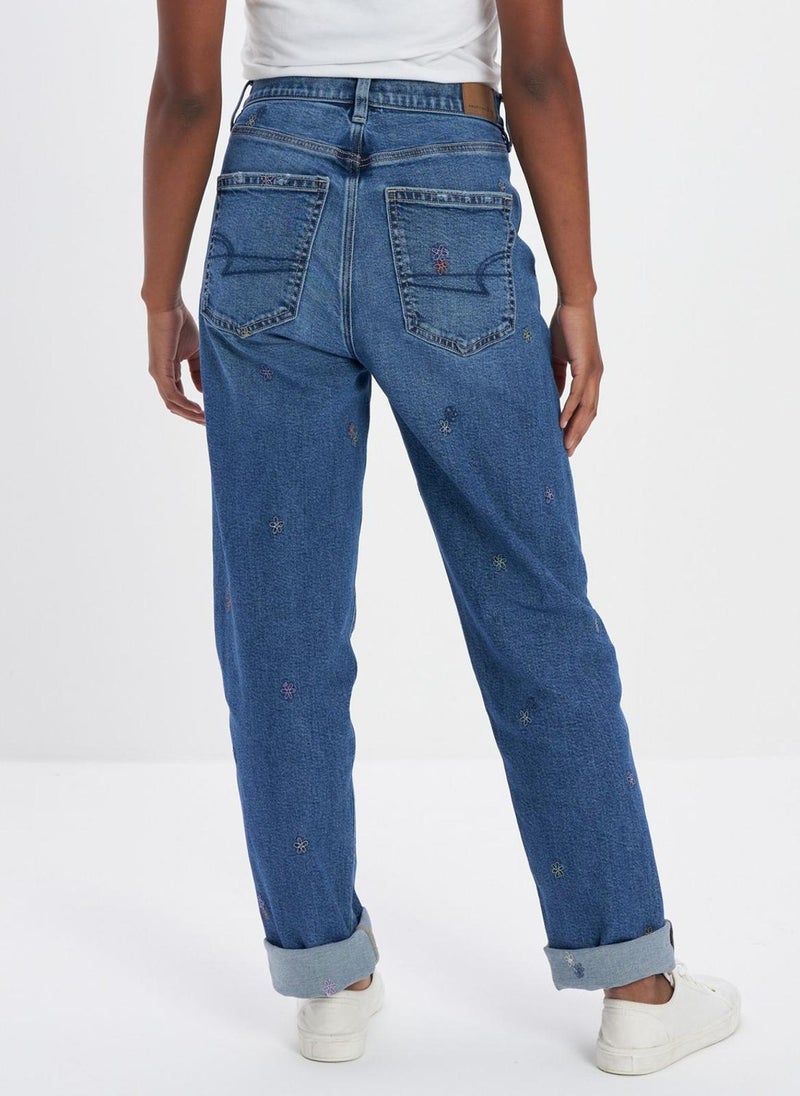 American Eagle - Printed Boyfriend Jeans - Image 1
