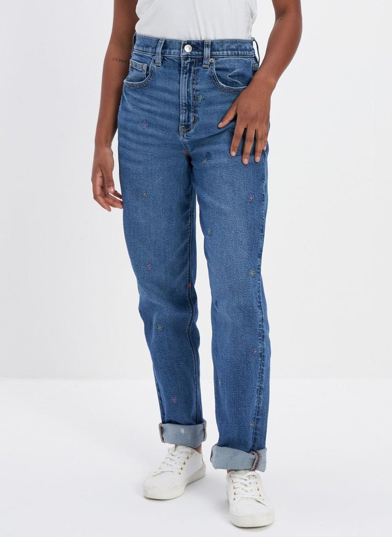 American Eagle - Printed Boyfriend Jeans - Image 1