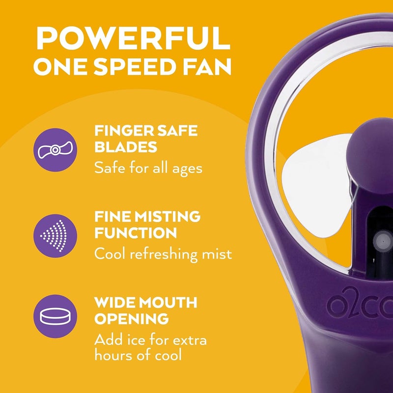 O2COOL FML0001 Elite Misting Fan, Purple - Image 3