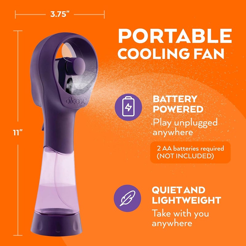 O2COOL FML0001 Elite Misting Fan, Purple - Image 4
