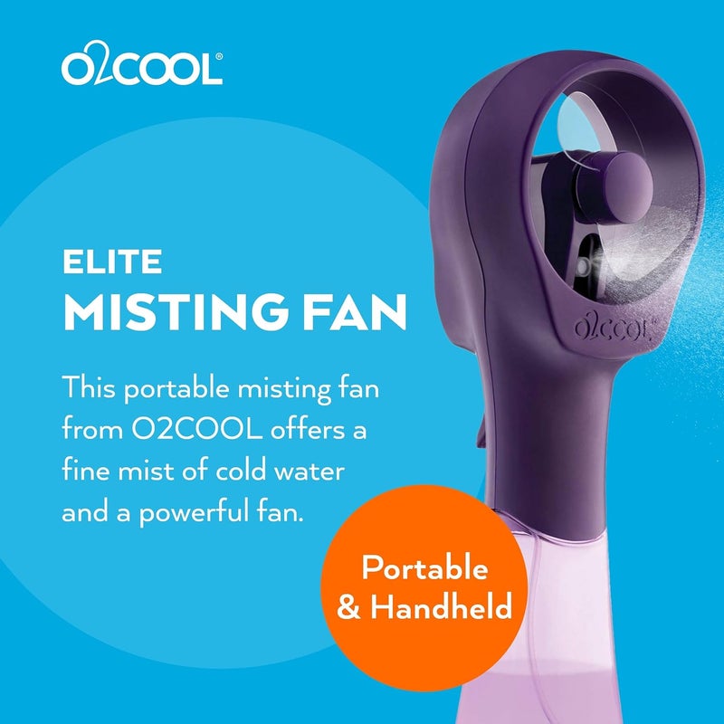 O2COOL FML0001 Elite Misting Fan, Purple - Image 2
