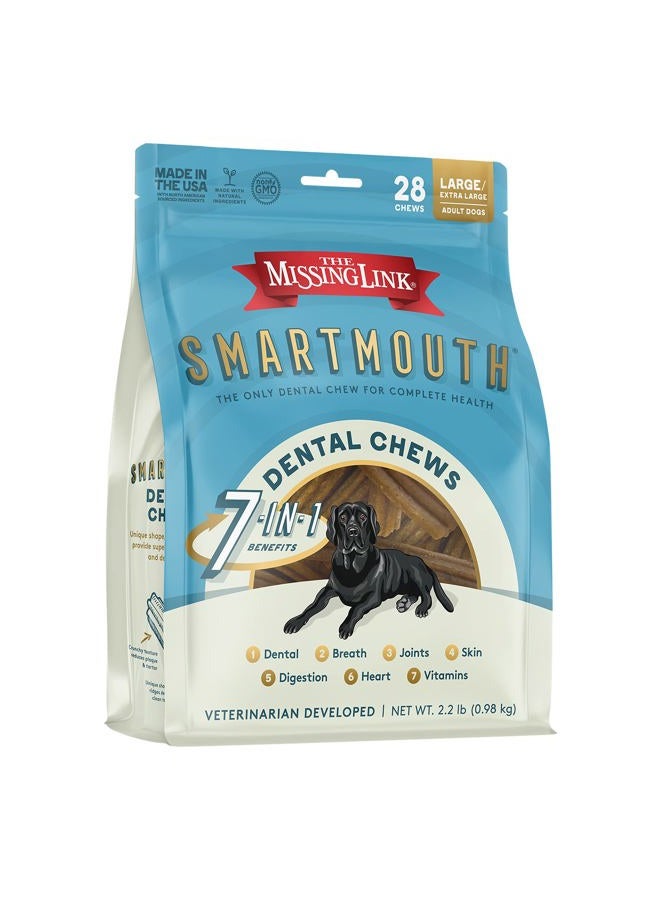 The Missing Link Smartmouth Vet Developed Chewable Dental Treats, 7 in 1 Benefits: Healthy Teeth & Gums, Breathing, Skin, Joints, Digestion, Heart, Immune System - Image 1