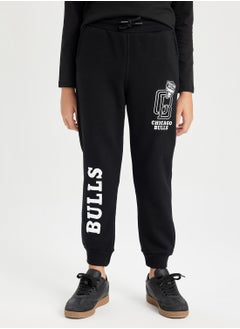 DeFacto Nba Chicago Bulls Black Elasticated Cuff Jogger Pants With Pockets  - Image 1