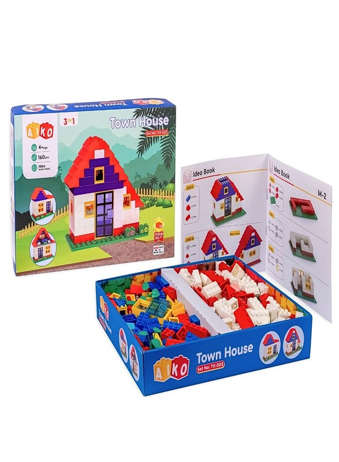 AIKO Town House Set No. 3 | Premium ABS Plastic Building Blocks | Multi-Colour Construction Toy for Kids | STEM Educational Blocks with Idea Book | Best Gift for Boys & Girls - Image 1