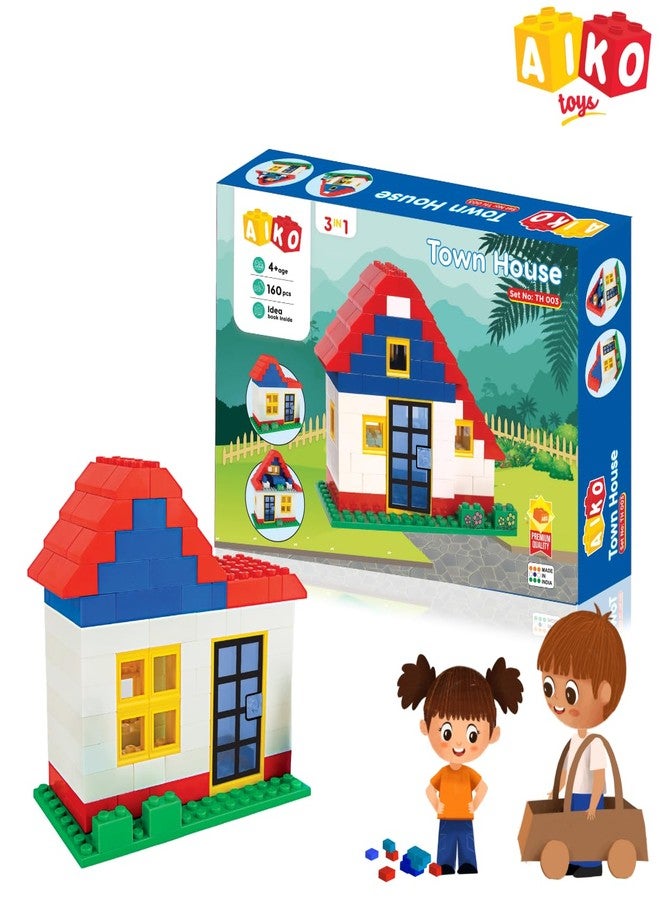 AIKO Town House Set No. 3 | Premium ABS Plastic Building Blocks | Multi-Colour Construction Toy for Kids | STEM Educational Blocks with Idea Book | Best Gift for Boys & Girls - Image 3