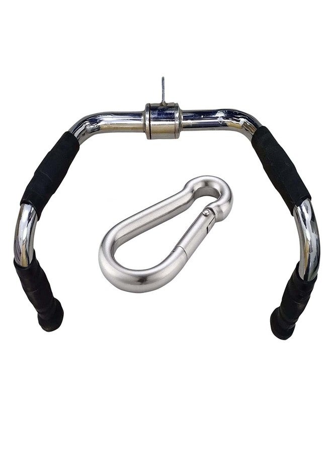 GYMINGWORLD Gyming World� Multi Grip Handle for Gym, Rowing Handle Chromed ( 1 Safety Lock Free ) - Image 1