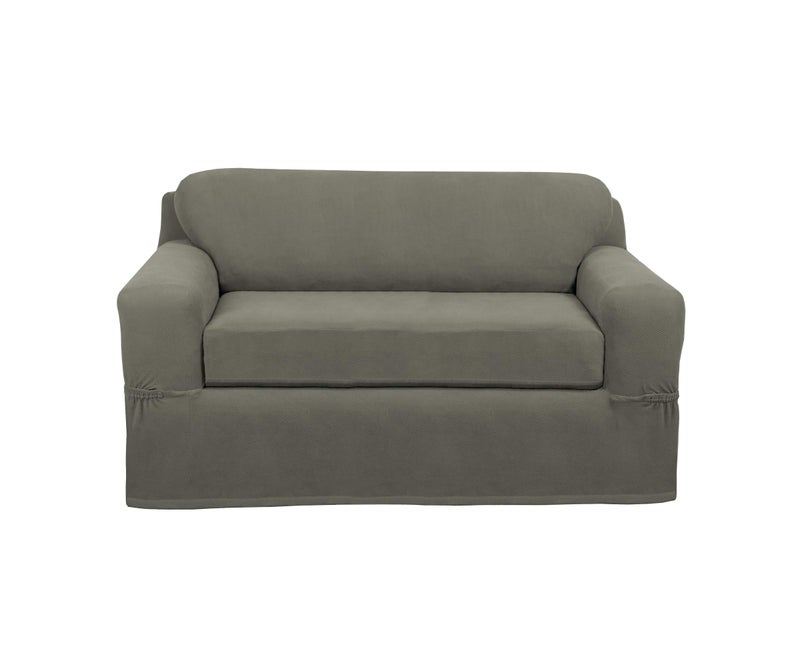 Maytex Pixel Ultra Soft Stretch Couch Furniture Cover Slipcover 2Piece Loveseat Dusty Olive