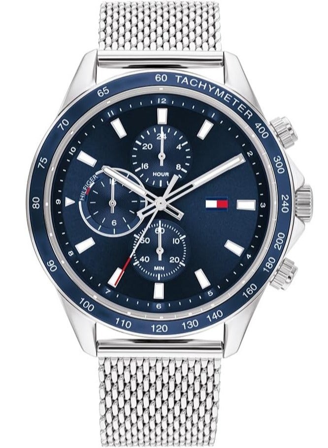 TOMMY HILFIGER Tommy Hilfiger Men's Blue Dial Stainless Steel Watch - 1792018 - Image 1