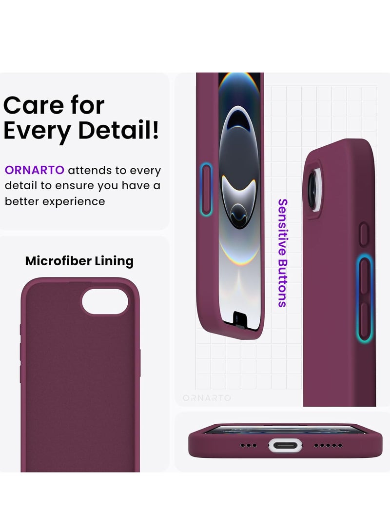 BORTONY iPhone 16e Case Cover Premium Silicone with Soft Microfiber Lining Anti-Scratch Shockproof Protective Phone Cover for iPhone 16e 6.1-inch - Image 5