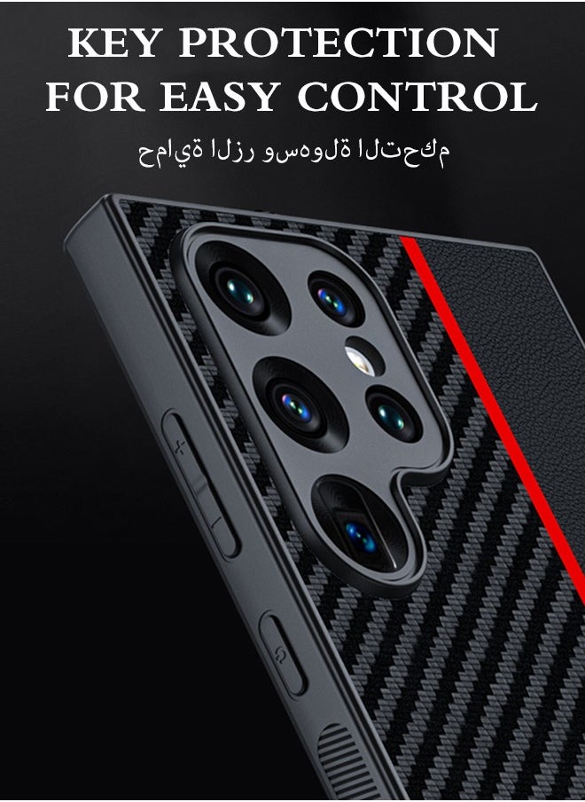 Lemon Samsung Galaxy S24 Ultra Case, Slim Thin Carbon Fiber Classic Design Soft Hybrid Bumper Lightweight Anti Fingerprint Protective Cell Phone Cover Wireless Charging  - Image 4