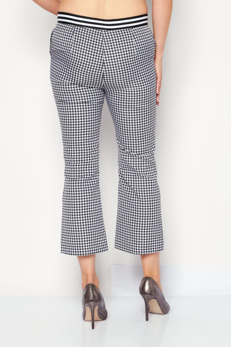 Liu Jo Women Microcheck Capri Pant, White  - Image 3