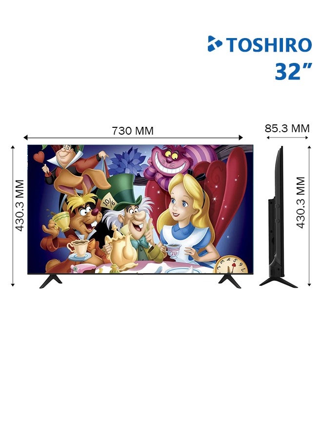 توشيرو شاشة 32 بوصة - LED - اطار رفيع جدا - اخراج قوي للصوت - أسود - TRO32LED4  - Image 3
