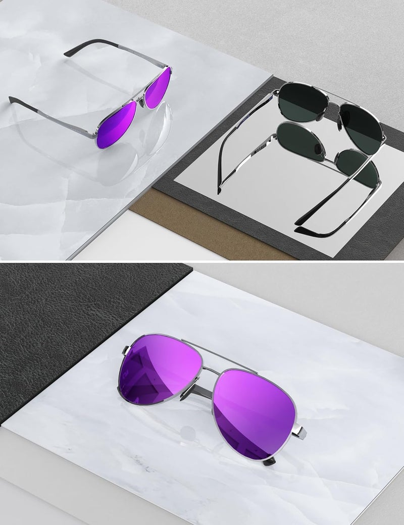 LUENX Aviator Sunglasses for Men Women Polarized - UV400 Protection, Stylish Shades, Driving, Outdoor Activities - Image 3