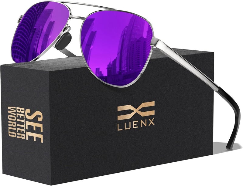 LUENX Aviator Sunglasses for Men Women Polarized - UV400 Protection, Stylish Shades, Driving, Outdoor Activities - Image 1