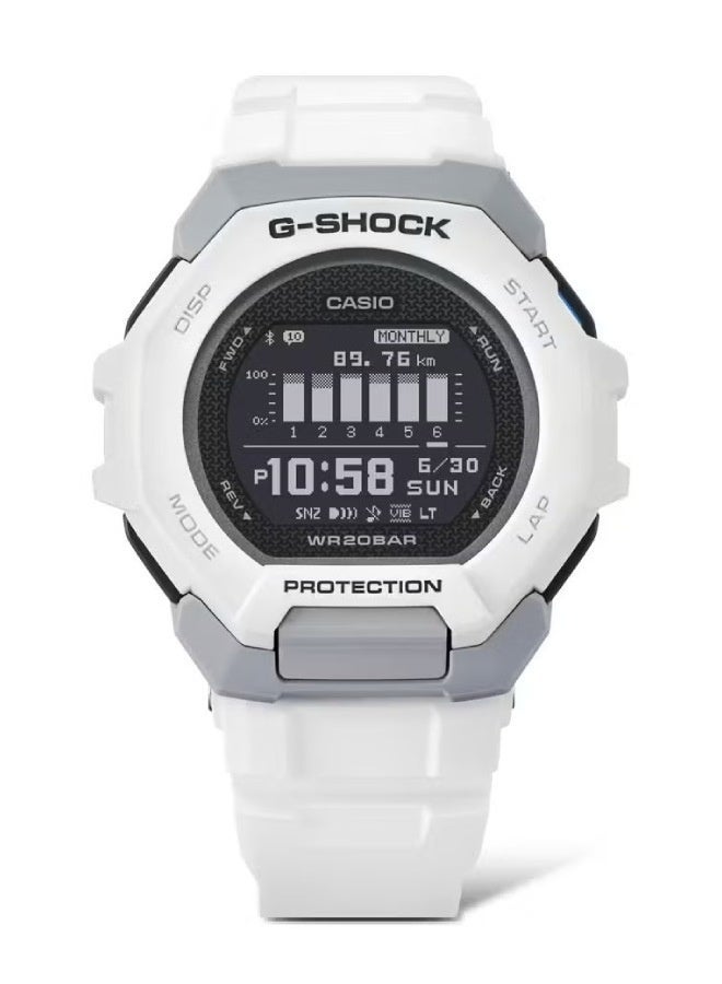 G-Shock  GBD-300-7ADR G-Squad Digital Black Dial White Resin Band Men's Watch - Image 1
