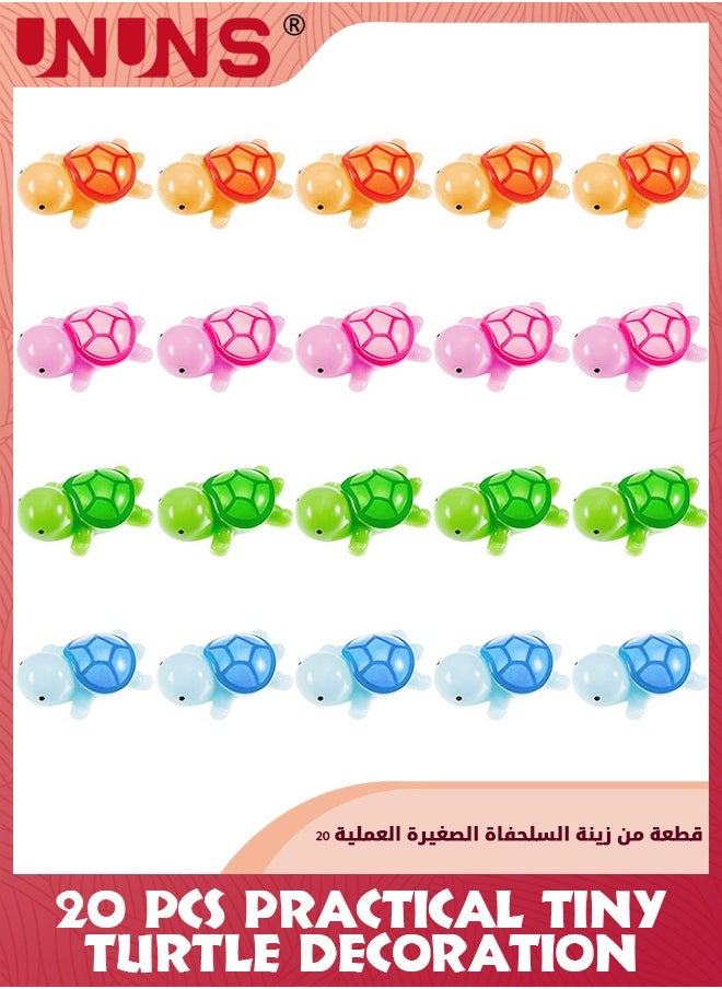 UNUNS 20 PCS Practical Tiny Turtle Decoration,1.4x3.3cm Luminous Miniature Figurines Ocean Ornaments Sea Turtle Figure For Ocean Animal Figurines DIY Home Garden Birthday Party Favor  - Image 1
