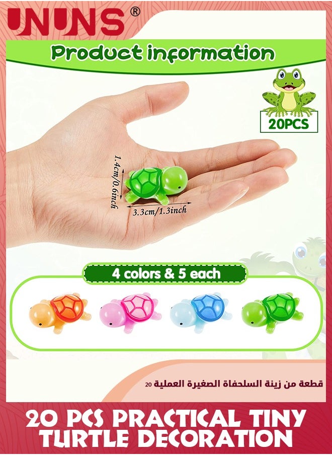 UNUNS 20 PCS Practical Tiny Turtle Decoration,1.4x3.3cm Luminous Miniature Figurines Ocean Ornaments Sea Turtle Figure For Ocean Animal Figurines DIY Home Garden Birthday Party Favor  - Image 2