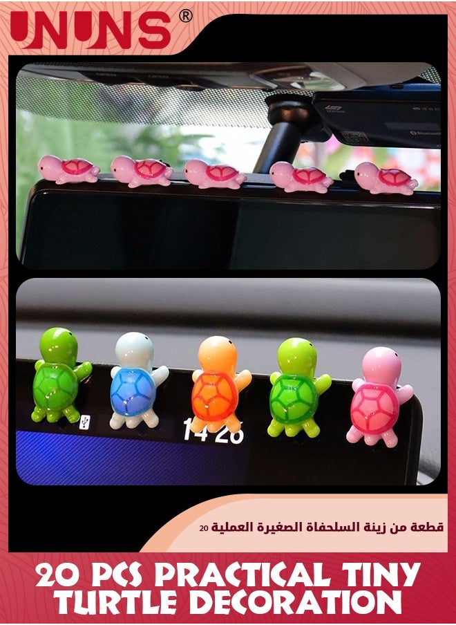 UNUNS 20 PCS Practical Tiny Turtle Decoration,1.4x3.3cm Luminous Miniature Figurines Ocean Ornaments Sea Turtle Figure For Ocean Animal Figurines DIY Home Garden Birthday Party Favor  - Image 5