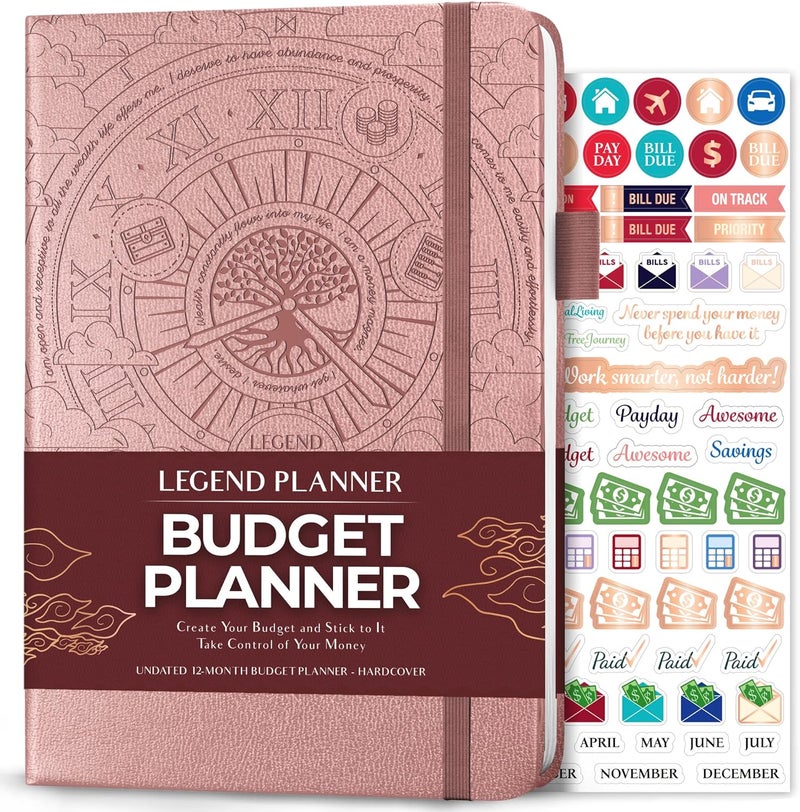 Legend Planner Legend Budget Planner – Financial Organizer Book. Money Account & Expense Tracker Notebook Journal for Household Monthly Budgeting (Rose Gold) - Image 1