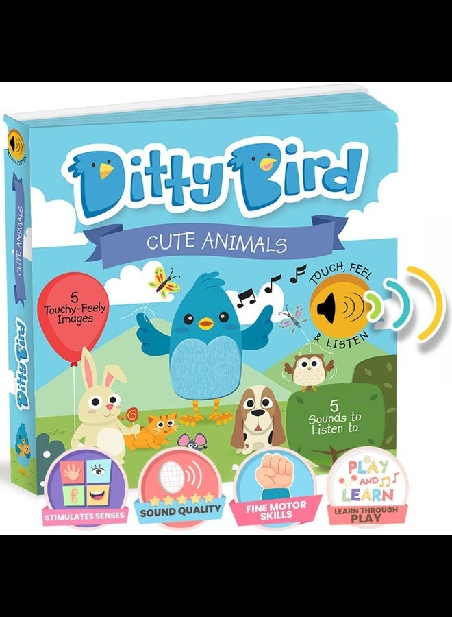 Interactive Cute Animals Sound Book. Listen, Touch and Feel Baby Books for Girl and Boy 