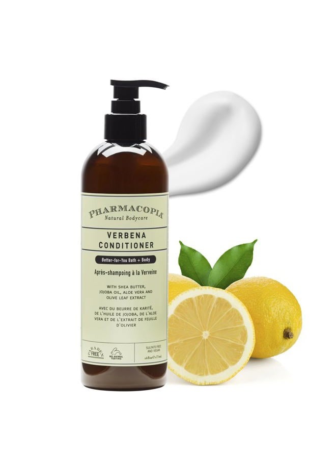 Pharmacopia Verbena Conditioner - Natural Scalp Moisturizer, Vegan & Cruelty-Free Hair Care with Shea Butter, Aloe Vera, Jojoba Oil and Olive Leaf Extract for Dry Hair Treatment and Detangling, 16 oz - Image 1