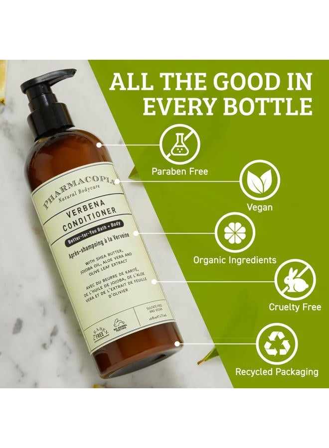 Pharmacopia Verbena Conditioner - Natural Scalp Moisturizer, Vegan & Cruelty-Free Hair Care with Shea Butter, Aloe Vera, Jojoba Oil and Olive Leaf Extract for Dry Hair Treatment and Detangling, 16 oz - Image 5