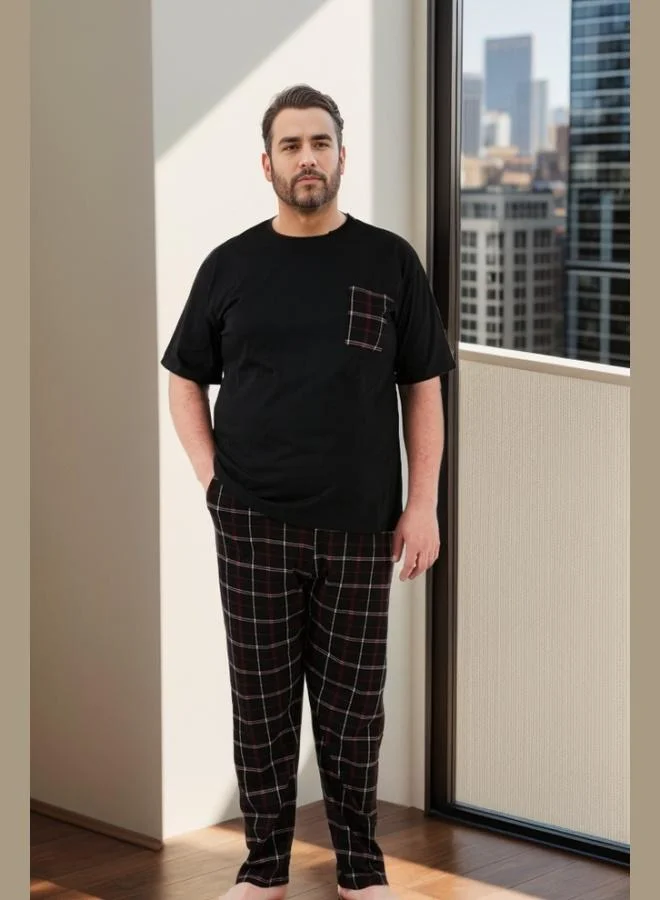 Buratti Cotton Regular Fit Plus Size Pajama Set Men's Pajama Set 6572002B