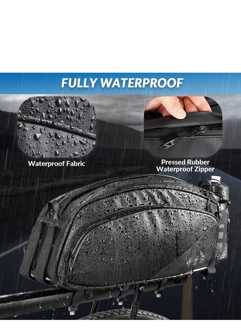 Y&D Bicycle Rack Bag, 12L Multifunctional Waterproof Reflective Rear Seat Bag Cycling Bike Trunk Pannier Backseat Handbag Shoulder  - Image 3