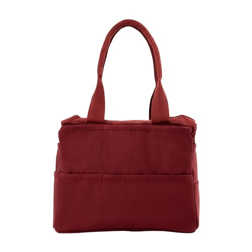 Soolla Studio Bag: Art Supply Organizer & Pottery Tool Bag, Washable Craft Tote, Knitting Yarn Holder, Crochet Projects, 30 Pockets, 20+ Canvas Colors, Gift for Artists & Teachers (Sangria Red) - Image 3