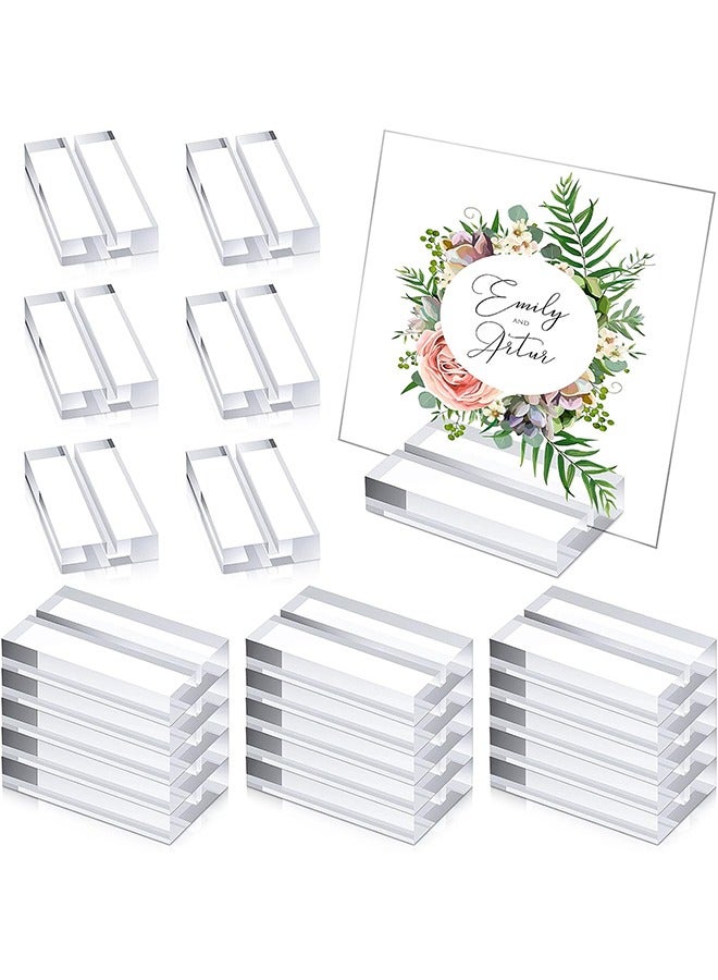 Fanski 10-Piece Acrylic Stand Transparent Position Card Holder, 80*50*12mm Acrylic Sign Holder,Table Number Holder Card Display Stand, Suitable For Postcard Photo Wedding Party Event Office Business Meeting - Image 1