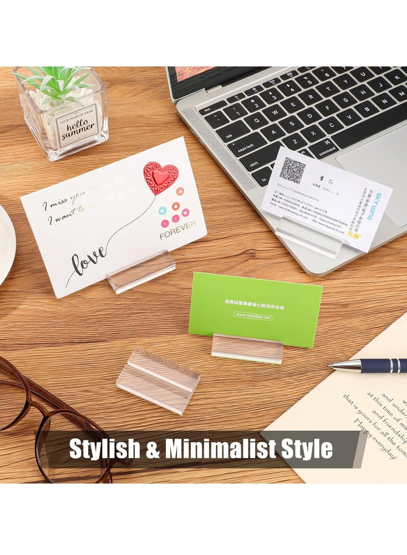 Fanski 10-Piece Acrylic Stand Transparent Position Card Holder, 80*50*12mm Acrylic Sign Holder,Table Number Holder Card Display Stand, Suitable For Postcard Photo Wedding Party Event Office Business Meeting - Image 5