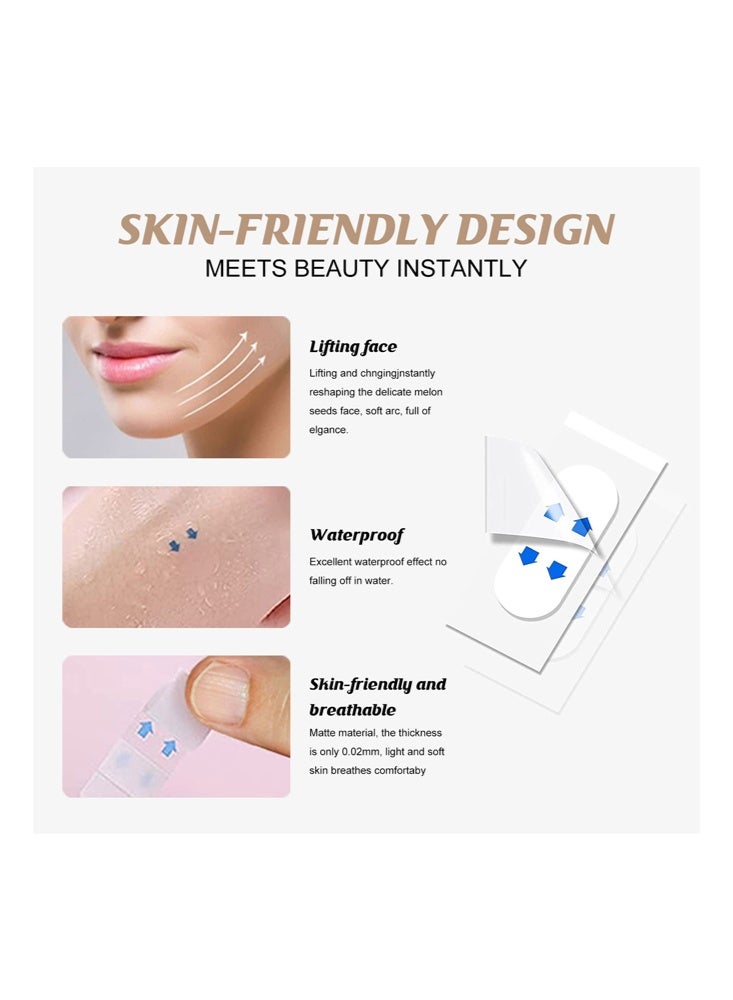 جايسوينغ لاصق شد الوجه، شفاف فائق النحافة مقاوم للماء، شريط وجهي قابل للتمدد، لتجاعيد الوجه والذقن المزدوج والعينين، 120 قطعة - Image 3