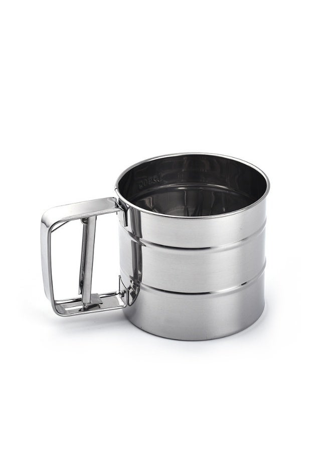 منخل دقيق من الفولاذ المقاوم للصدأ، كوب منخل يدوي للسكر والدقيق ومسحوق القهوة 250 جرام - Image 3