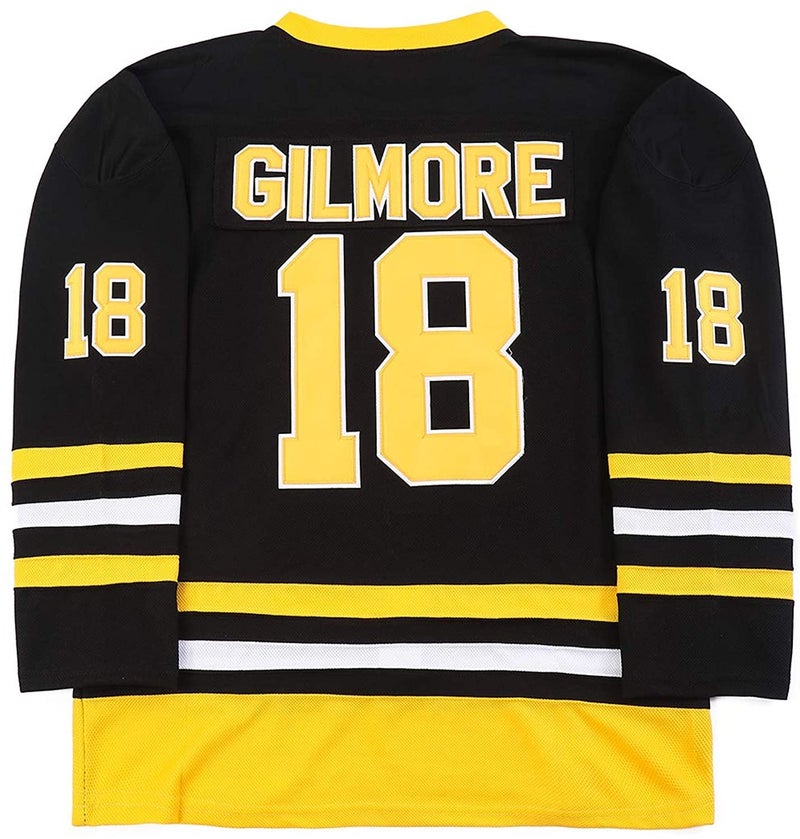 PRIMITAS Boston Happy Gilmore #18 Adam Sandler 1996 Movie Ice Hockey Jersey Stitched Letters and Numbers S-XXXL Black - Image 1