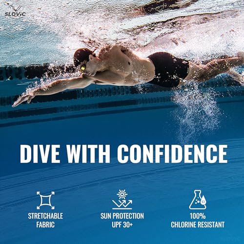SLOVIC Swimming Shorts for Men [Small] | Swimming Costume for Man | Mens Shorts | 100% Chlorine Resistant | Easy Adjustable, Breathable, Quick Drying Short for Swimming, Running Sports Short - Image 4