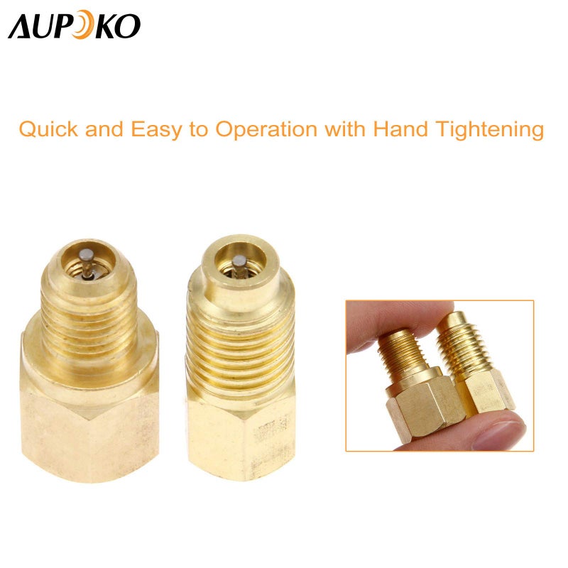 Aupoko محولات Aupoko R12 R22 إلى R134a، محولات اتصال خزان المبرد R134A/منفذ مضخة التفريغ - 1/4" أنثوي x 1/2" ذكر - أداة شحن معالجة التبريد - Image 5